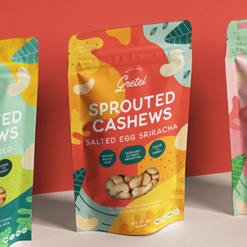 pouch cashew packaging design