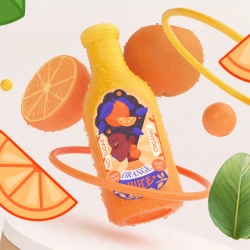 Creative juice sticker design