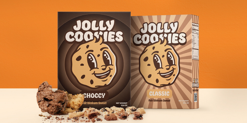 Illustration cookies box packaging design