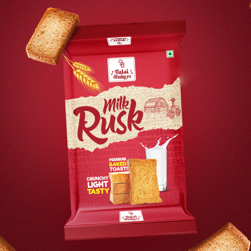 milk rusk packaging design