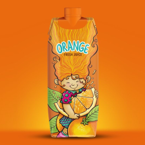 orange juice packaging cute illustration design